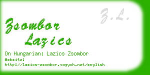zsombor lazics business card